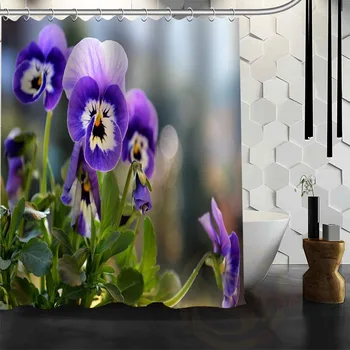 Cel mai Frumos Personalizat Viola tricolor L Flori Perdea de Duș Perdea de Baie Material rezistent la apa Pentru Baie, de DIMENSIUNE MAI WJY&181