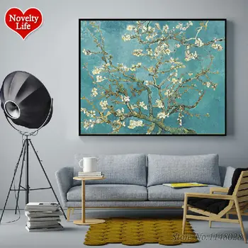 Celebrul Abstract Van Gogh Imagine Tablou De Numere de Caise Flori Decor Acasă DIY Pânză Ulei Painitng Living Arta de Perete F12