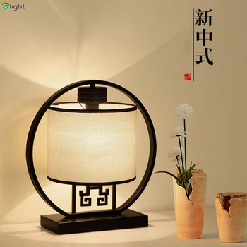 Chineză Retro Rurale Metal E27 Led Masă Lampă Luciu De Ceramică/Sticlă Dormitor Masă Led Lumină Simplă Masă De Iluminat Corpuri De Lumini