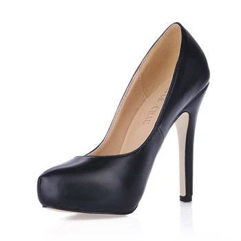 CHMILE CHAU Negru Simplu Carieră Biroul Pantofi Femei Stilet Tocuri inalte Superficial Sexy Lady Pompe Zapatos Mujer Plus Dimensiuni de 10 P16g