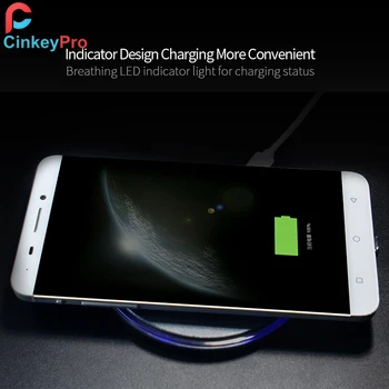 CinkeyPro QI Rapid Încărcător Wireless pentru iPhone 8 10 Samsung Galaxy S6 S7 S8 Pad Quick Charge 2.0 5V/2A & 9V/1.67 UN Pad de Încărcare