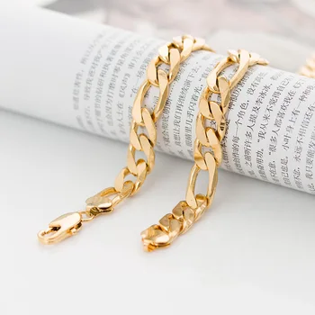 Clasic de înaltă-lustruit șarpe lanț de alamă placate cu om colier magazin de aur același stil de bijuterii de înaltă calitate, nu se decoloreaza