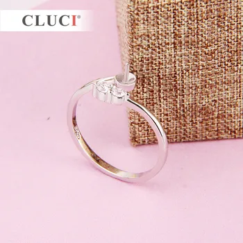 CLUCI stil simplu 925 Inel Reglabil Inel Argint cu Zirconiu Cubi Clar pentru Femeile de Logodna bijuterii doamne de birou
