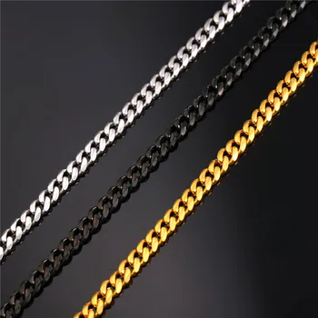 Collare Cubanez Link-ul Lanț Colier Barbati 316L din Oțel Inoxidabil Auriu/Negru Culoare Lanț Colier en-Gros Bărbați Bijuterii N548