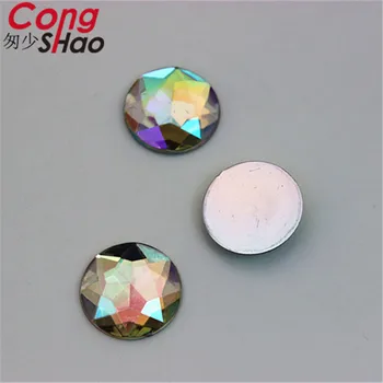 Cong Shao 50pcs 20mm AB Clar Rotund Acrilic Rhinestone Flatback Margele Piatra de Cristal Pentru costum Butonul de Accesorii CS89C