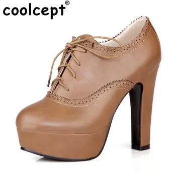 Coolcept femei pantofi cu toc platforma lady sexy rochie de încălțăminte de moda tocuri pompe P10805 fierbinte de vânzare EUR dimensiune 31-43