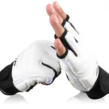 Copii Adulți Jumătate Lupta cu Degetul Mănuși de Box Mănuși de Sanda Karate Paravan Protector pentru MMA, Muay Thai, Kick Boxing Training Alb