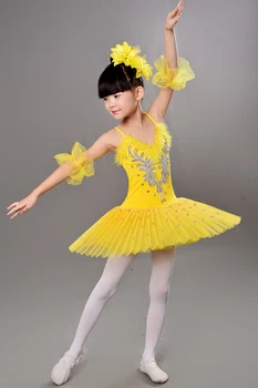 Copiii De Balet, Dans Costum Multicolor Fata Lacul Lebedelor De Performanță Dans Rochie De Diamant Profesionist De Balet De Fuste, Uniforme 89