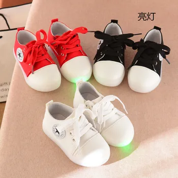 Copiii Luminos Pantofi Fete Baieti Sport Pantofi de Alergare Noi Stele pentru Copii Pantofi pentru Copii-Casual Panza Pantofi de Copil HaoChengJiaDe