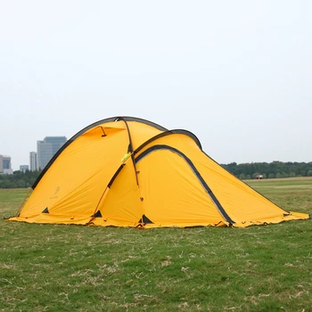 Cort de Camping 2Person cu Un Dormitor, O Cameră de zi 20D Silicon Acoperite cu Straturi Duble Lagăr rezistent la apă în aer liber Cort 4 Sezon 2Colors