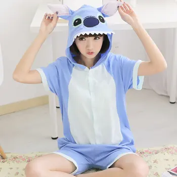 Cosplay-Bumbac Anime Cosplay Costum De Animal Scurt Maneca Cusatura De Desene Animate De Animale Onesie Pijamale Pijamale Pentru Adulți