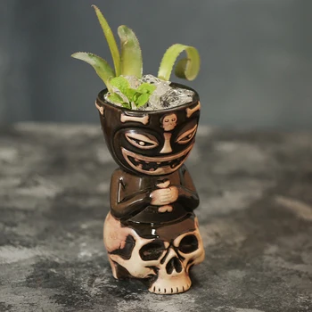 Craniul Papusa Tiki Cana Cocktail Cana De Vin Bere Cana Ceramica Tiki Cani De Artă Meserii Creative Hawaii Cani