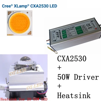 Cree CXA 2530 CXA2530 Alb Cald Alb 60W COB Led-Diodă Emițătoare de Lumina Lampa +50W Impermeabil Driver 85-265VAC +radiator,lentile
