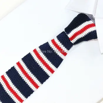 Cu dungi Slab legături Tricotate pentru barbati Poliester Țesute mens Slim cravata pentru Petrecerea de Brand de Afaceri Handmade Ieftine Gât Cravată