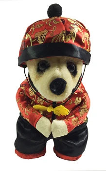 Câine de companie pisica de anul nou strat Drăguț câine haină de companie haine cu pălărie stil Chinezesc anul nou costum de companie haina set Asortate dimensiune de alimentare