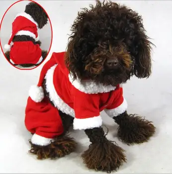 Câini, pisici de moda costum de Moș Crăciun catelus de Crăciun straturi doggy moale, cald, hanorace haine catelus costum, palton 1buc XXS-XXL