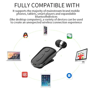 DAONO K36 Căști Bluetooth Handsfree Wireless Apeluri Căști setul cu Cască cu Microfon Apeluri Amintesc de Vibrații
