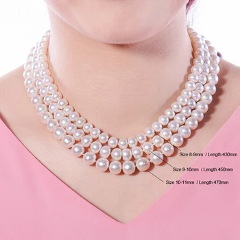 De apă dulce adevarata perla colier pentru femei,nunta alb perla naturala coliere bijuterii fata de ziua mamei cel mai frumos cadou