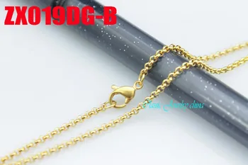 De culoare aurie din otel inoxidabil colier rotund 2mm corneliu link-ul de lanțuri femei lady moda bijuterii 20buc ZX019DG-B