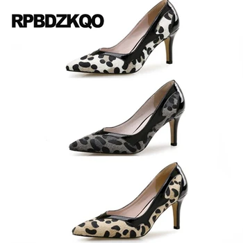 De Dimensiuni Mici Tocuri Inalte Sexy Pompe 33 4 34 Subțire Anormale 2017 Mare De 12 44 Multi Colorate Pantofi Leopard Femei Subliniat Toe Seara