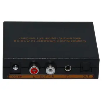 De la Digital la Analog Audio Optic a Comuta Decodorul pe SPDIF/ TOSLINK Optic Audio 3x1 Switcher cu L/F Căști