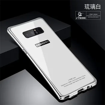 De Lux, Cadru Metalic Pentru Samsung Galaxy Note 8 Caz De Aluminiu, Geam Transparent Capacul Din Spate Bara De Protecție Caz Pentru Galaxy Note 8