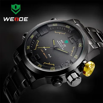De Lux de Top de Brand WEIDE Bărbați Armată Militar Ceasuri Sport Barbati Quartz Display LED Ceas Plin de Oțel Încheietura mîinii Ceas Relogio Masculino