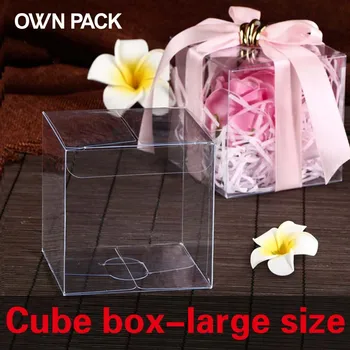 De Vânzare la cald 10buc petrecere festiv consumabile bomboane de nunta cutie de plastic, cutii de cub clar box cutie pvc ambalare cadou