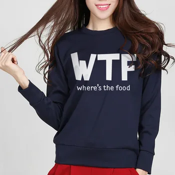 De vânzare la cald 2017 primăvară de iarnă scrisoare WTF imprimate casual trening pentru femei din bumbac hoodies pentru femei tricou pulover de trening