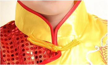 De înaltă Calitate Adulți Copii Tai Chi Wushu Haine cu Maneci Lungi Etnice Dragon Totem Artă Marțială Performence Costume pentru Băieți