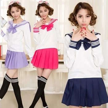 De înaltă calitate costum de marinar elevii uniformă școlară pentru adolescenti stil preppy pentru uniforma JK moda Japoneză Seifuku arc fusta camasa