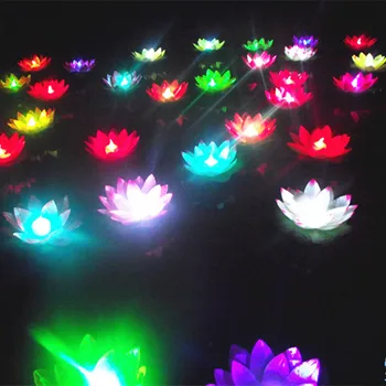 De înaltă calitate din material plastic artificial flori de lotus cu lumini led-uri,Partidul decor de lumină electronice doresc.10x,Freee transport