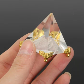 De înaltă Calitate, Egipt, Egiptean de Cristal Clar Piramida Ornament Decor Acasă Living artificiale ambarcațiuni 50*50*60mm