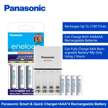 De înaltă Calitate Panasonic Incarcator si Seturi de baterii de 1,2 V Ni-MH AAA Pre-încărcat Baterii Reincarcabile Cu Incarcator Rapid Eneloop