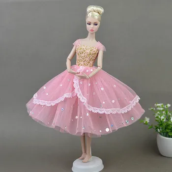 De înaltă Calitate Romantic Pink Doll Rochii de Seara, Rochie Haine pentru Papusa Barbie Pentru 1/6 BJD Casa Papusa Cadou Papusa Accesorii