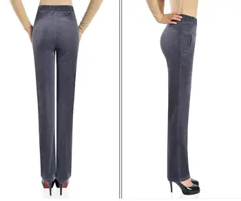 De înaltă talie pantaloni casual pantaloni de catifea cord, catifea pantaloni plus dimensiune 7xl pantaloni femei