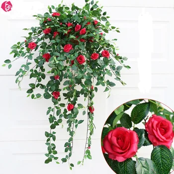 Decor de nunta Flori Artificiale 3D de Flori de viță de vie flores Rattan agățat de Perete Plantele au Crescut Singur buchet de flori Decor Acasă