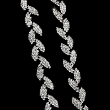 Decorative 1Yard Frunze de Forma Stras Lanț de Cusut Ornamente Ambarcațiuni Rochie Sac de Îmbrăcăminte Decor de Argint Arte Meserii de Cusut Instrument de Aprovizionare