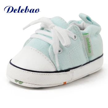 Delebao Slip-On Solidă Tesatura De Bumbac De Moda Pentru Copii Pantofi Cu Talpă Moale Pentru 0-24 Luni Copii Sport Clasic Panza Pantofi De Copil