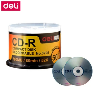 Deli 50PCS/LOT Deli 3725 CD-R Blank discuri inscriptibile compact disc 700MB/80 min/52x CD-R BLANK Discuri