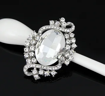 Detaliate Pahar Mare De Cristal Weddinng Femei Mireasa Brosa Argint Placat Cu Vânzare Fierbinte Diamante Doamna Eșarfă Ace