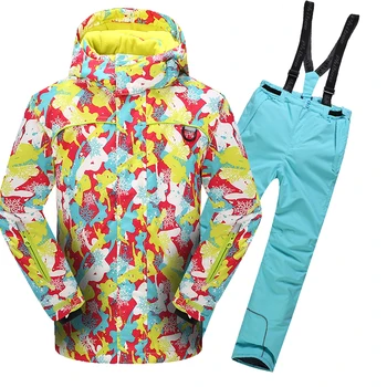 Detector De Fete De Schi Set De Copii În Aer Liber, Waterproof, Windproof Iarna Snowboard Costum Fată De Schi Jacheta De Lână Cald Îmbrăcăminte Exterioară