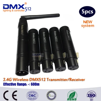 DHL Transport Gratuit 2.4 G ISM Wireless DMX512 LED Iluminat Scena XLR de Înaltă Calitate fără Fir Controler Dmx Receiver &Transmițător