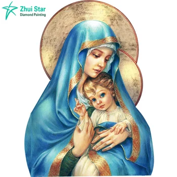 Diamant Broderie 5D DIY Diamant Pictura Fecioarei Maria Religioase Diamant Pictura Stras cruciulițe Decor