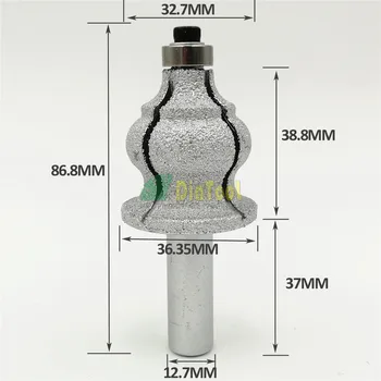 DIATOOL NR.20 calitate profesională Vid brazate diamant router biți 12.7 mm sistem de prindere profil marginea