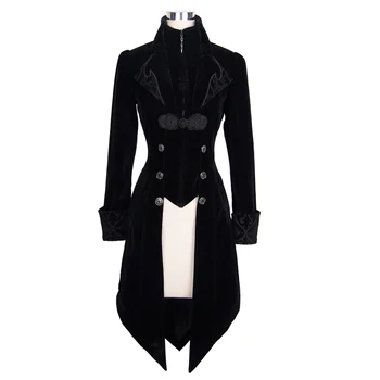 Diavolul Moda Gotic Epocă Mult Rândunicii Haina pentru Femei Steampunk Negru Rosu Toamna Iarna Paltoane Jachete de Catifea