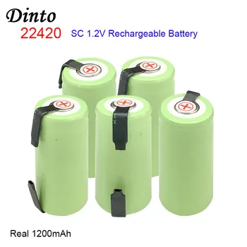 DINTO 10buc/lot 1.2 V 22420 Baterie Reîncărcabilă 22*42 Sub C SC 1200mAh NI-MH Batteria cu un prelungitor Transformate în Instrument
