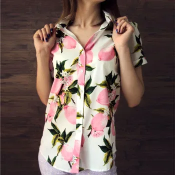 Dioufond Vara Maneca Scurta Beach Tricou Femei Bluze Florale Imprimare Doamnelor Topuri Plus Dimensiune Blusas Femei Haine De Moda Tricou