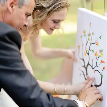 DIY Amprentă digitală Semnătura Copac Panza Pictura Iubit Păsările Aniversare de Nunta, Cadou de Nunta Carte de Oaspeți