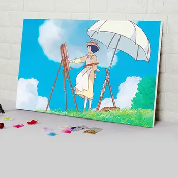 Diy pictură digitală Hayao Miyazaki desene animate poster de colorat de numere digitale vopsea de numere diy pictură în ulei